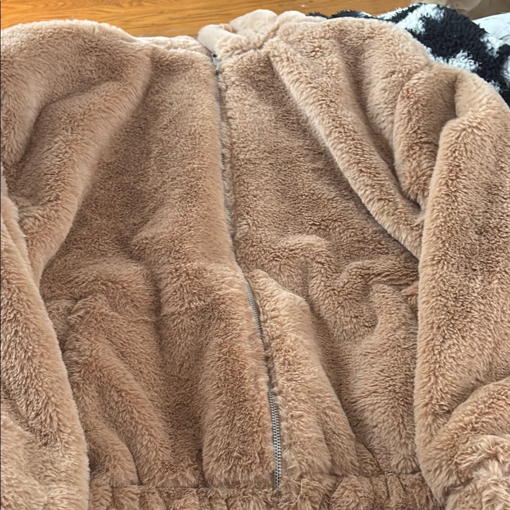 Marshalls Tan Puffer Jacket Plush Cozy Outerwear